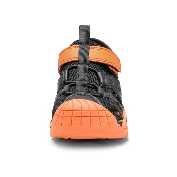Kids Closed Toe Lightweight Athletic Sandals - BLACK ORANGE - 3